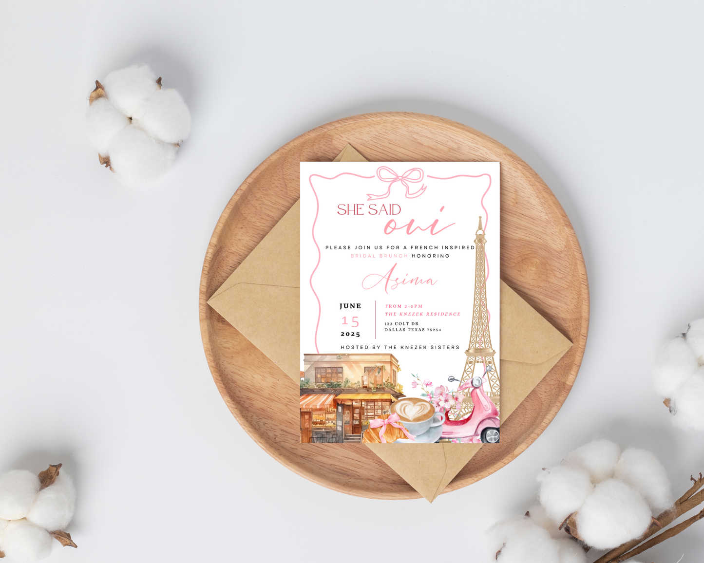 Parisian Bridal Brunch Invite