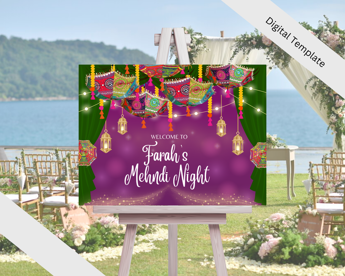 Digital Welcome Signage For Dholki Mehndi