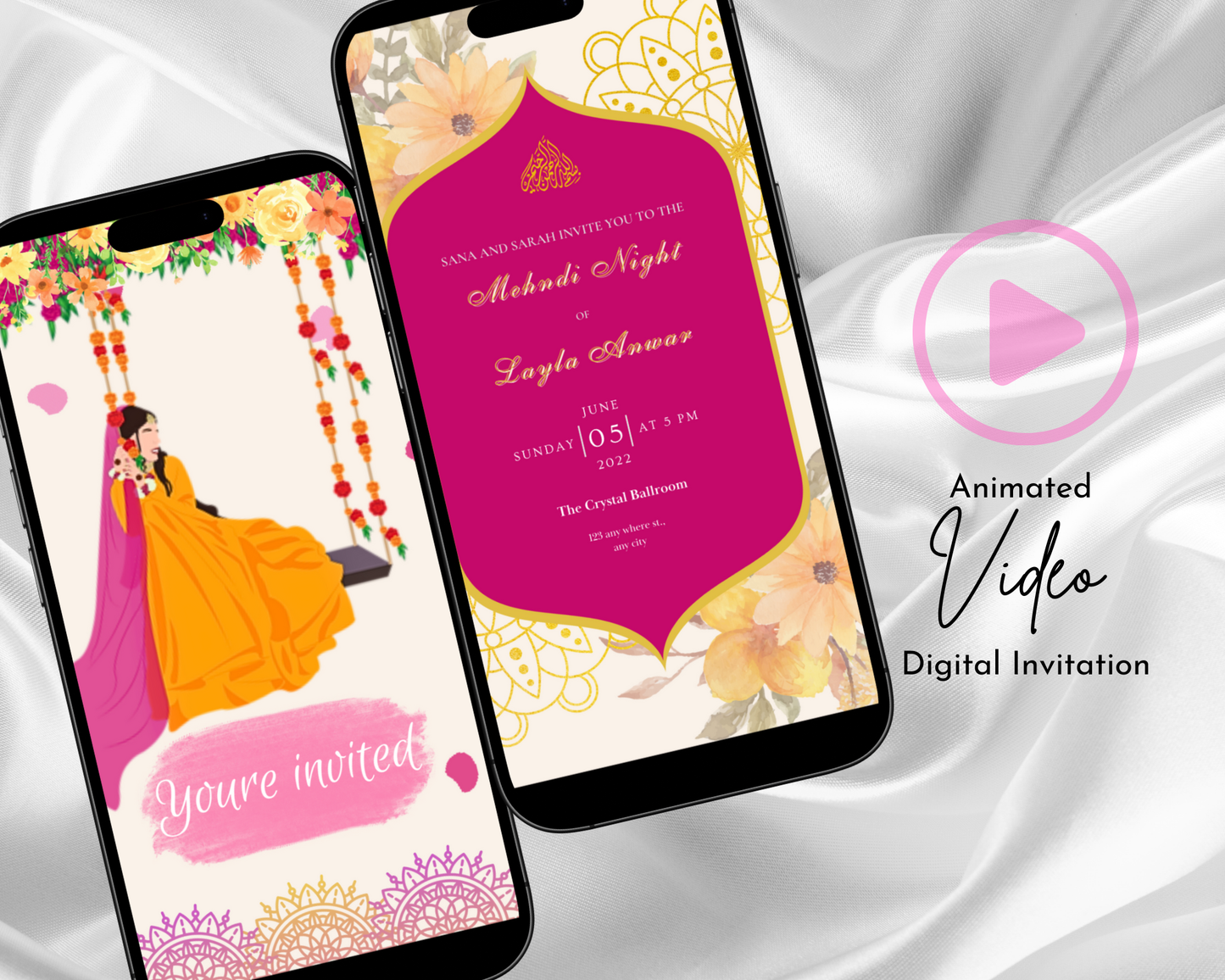 Bride Swing Dholki Invite