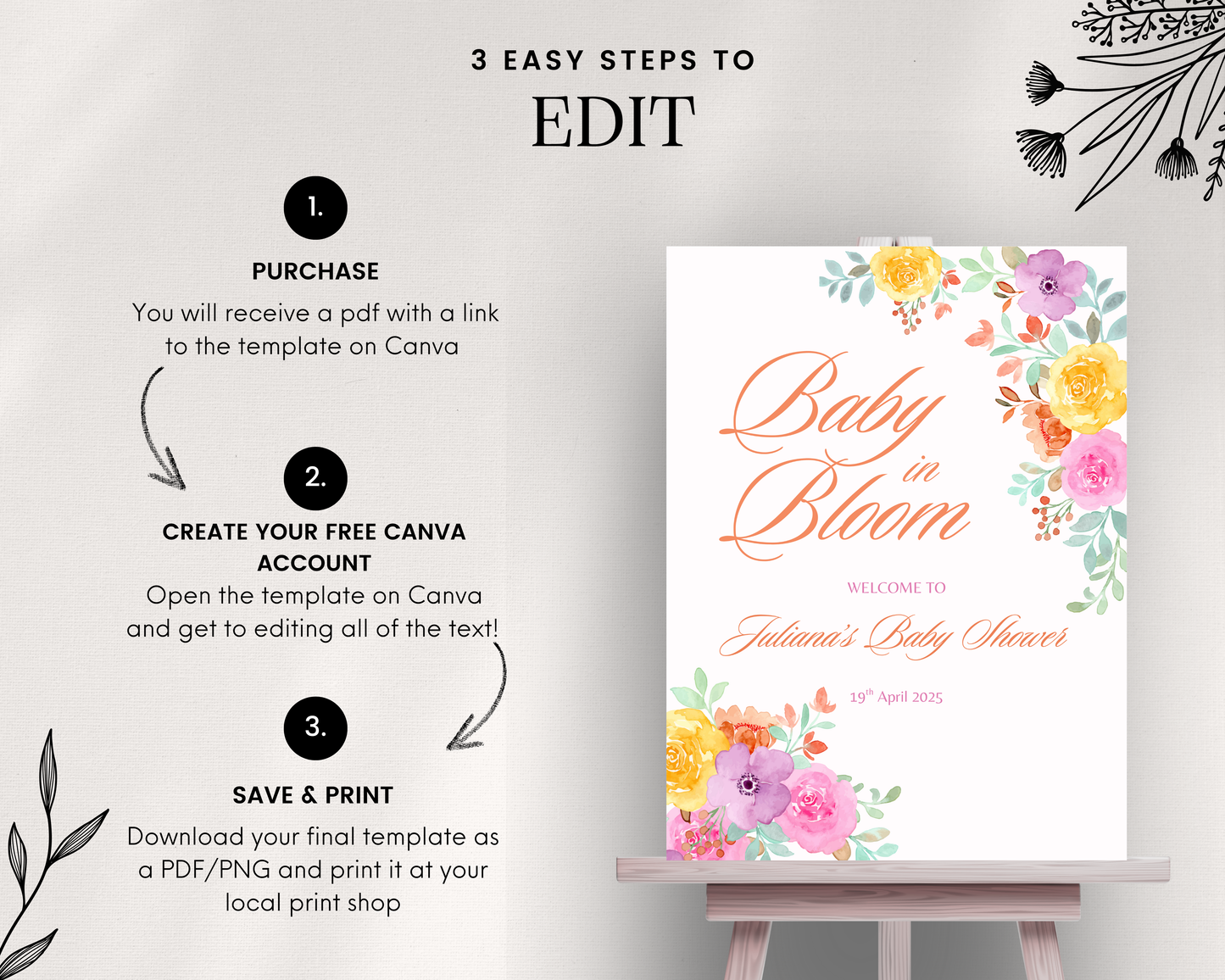 Baby in Bloom Sign