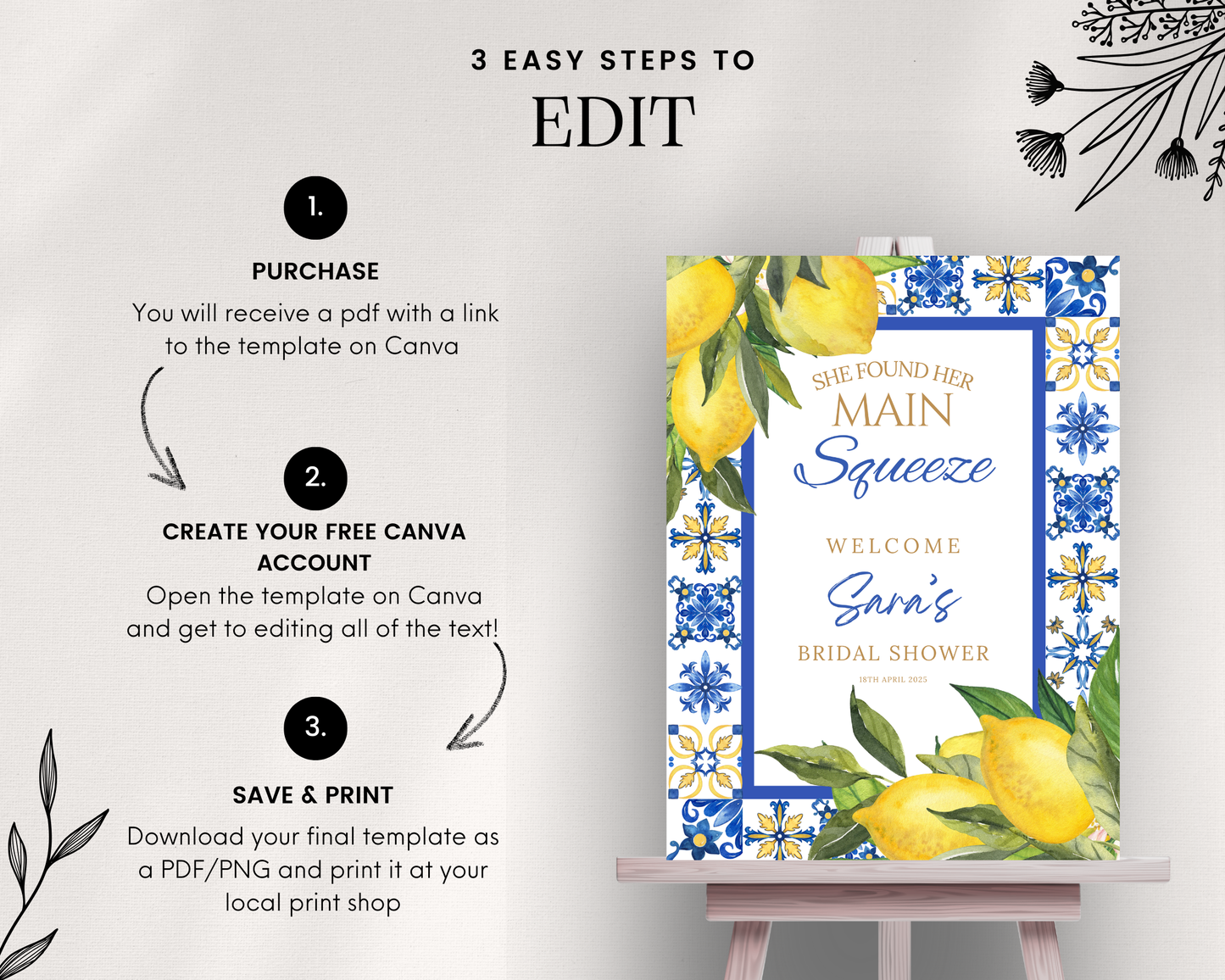 Main Squeeze Bridal Shower Sign