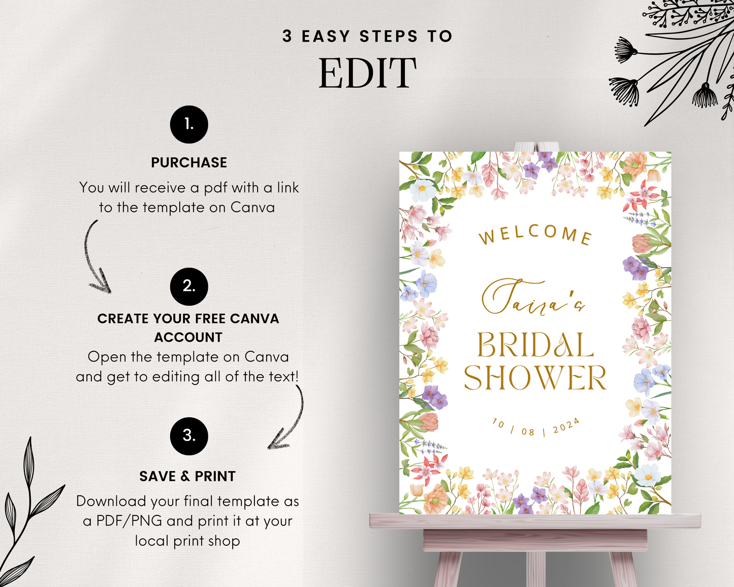 Floral Bridal Shower Sign