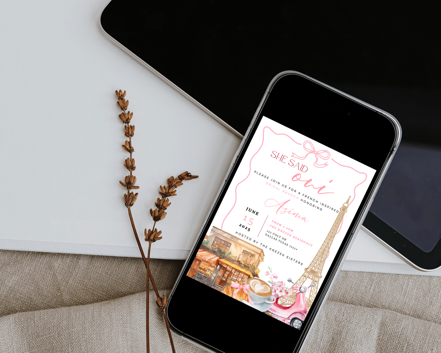 Parisian Bridal Brunch Invite