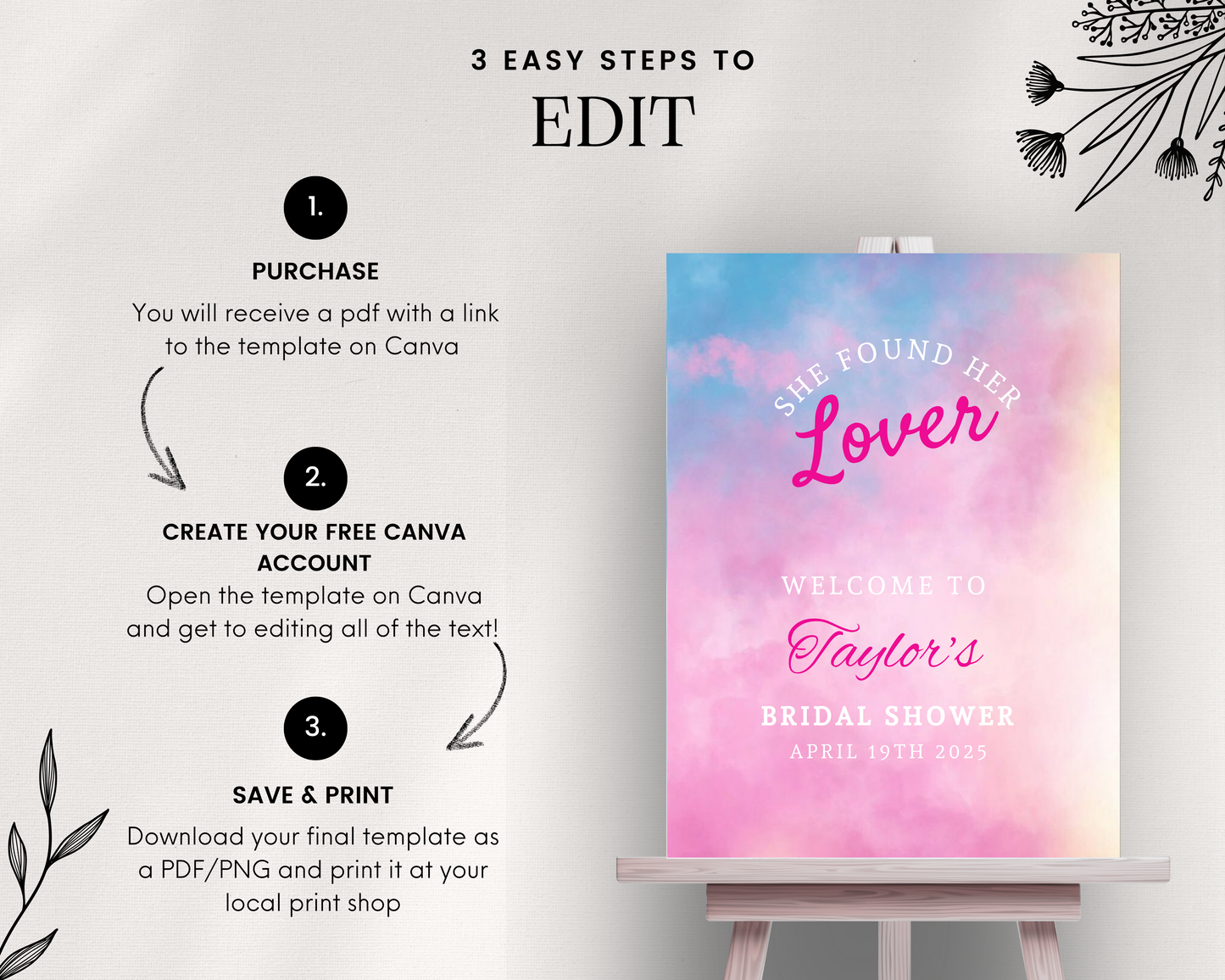 Lover Bridal Shower Sign