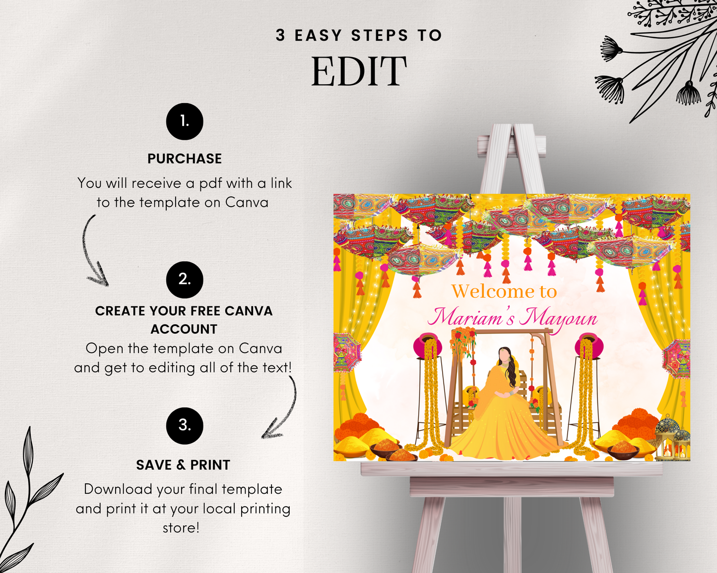 Digital Welcome Signage for Mayoun Haldi