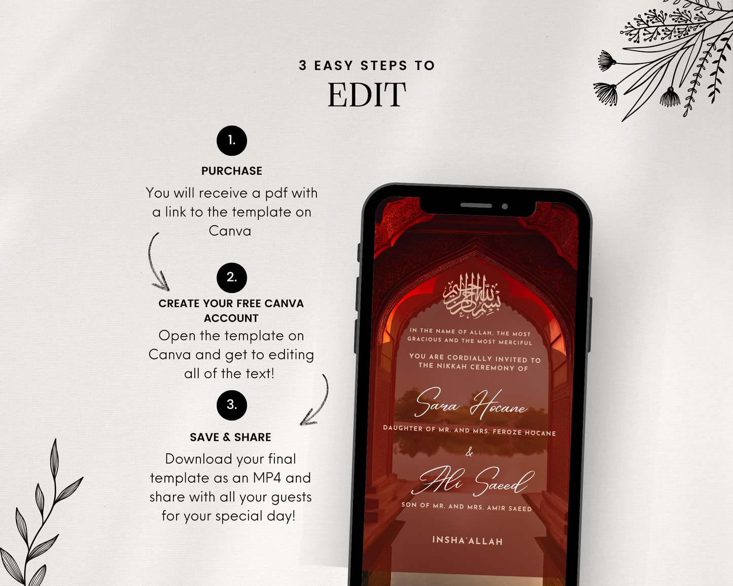 Red Baraat Shaadi Invite