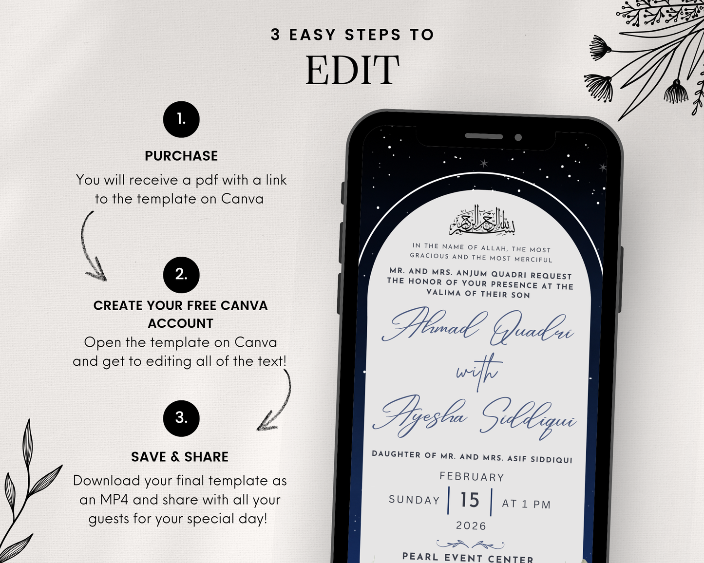 Evening Reception Invite