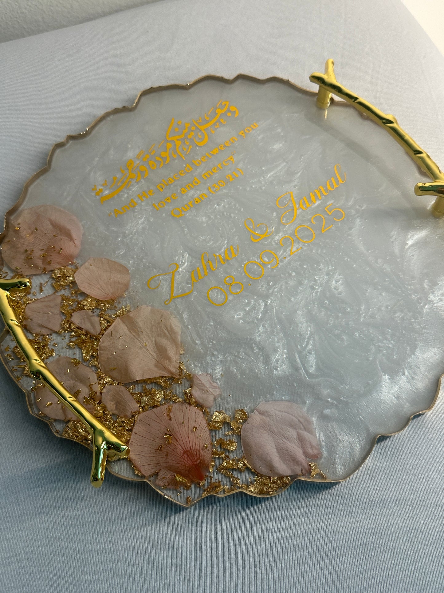 Pink Rose Resin Tray