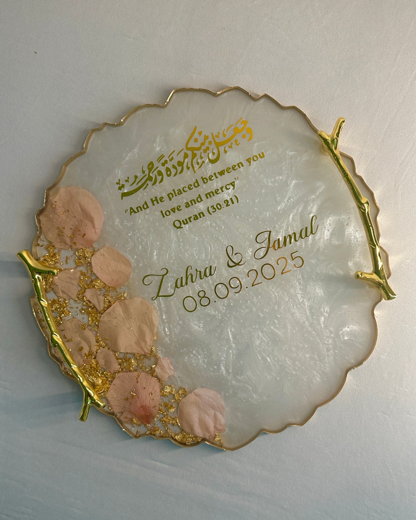 Pink Rose Resin Tray