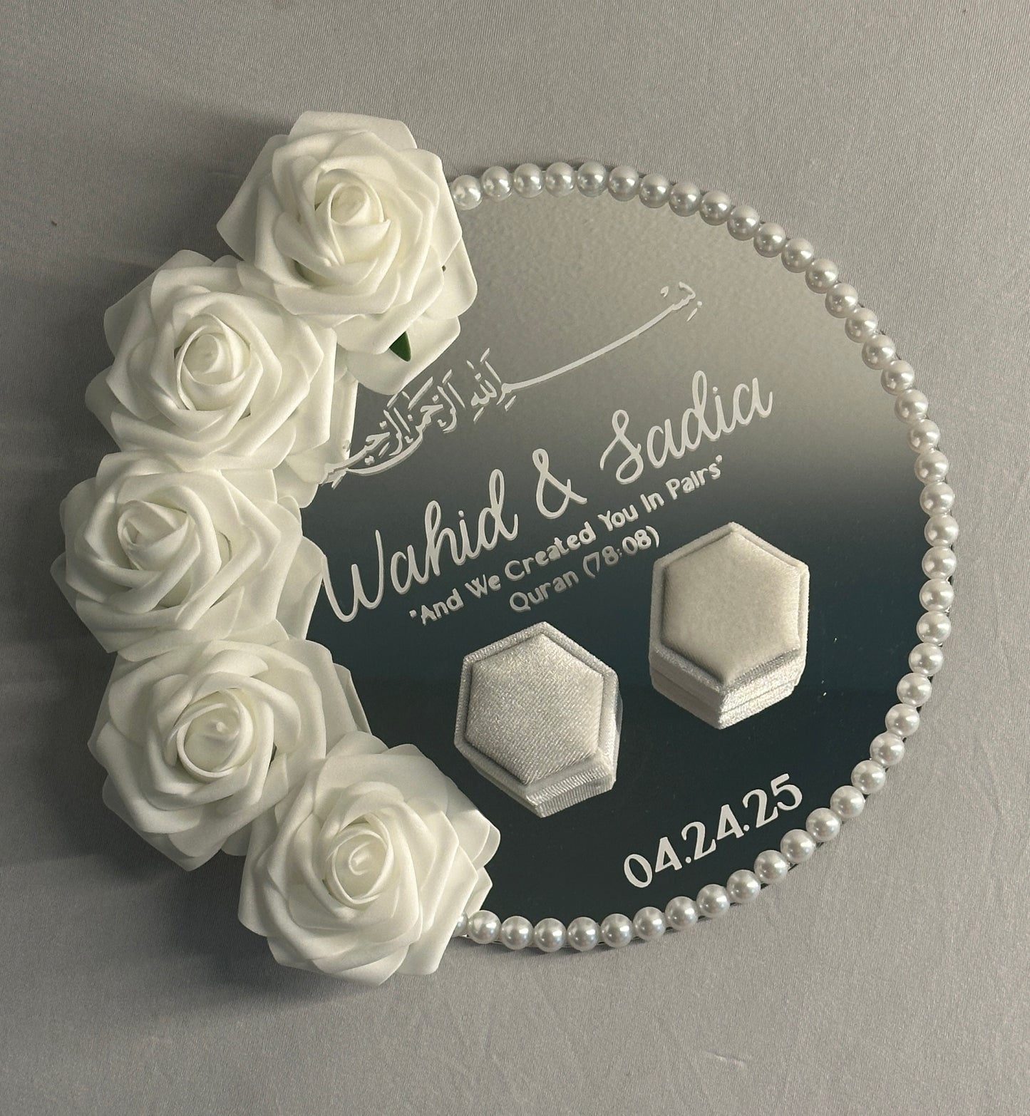 White Mirror Ring Plate