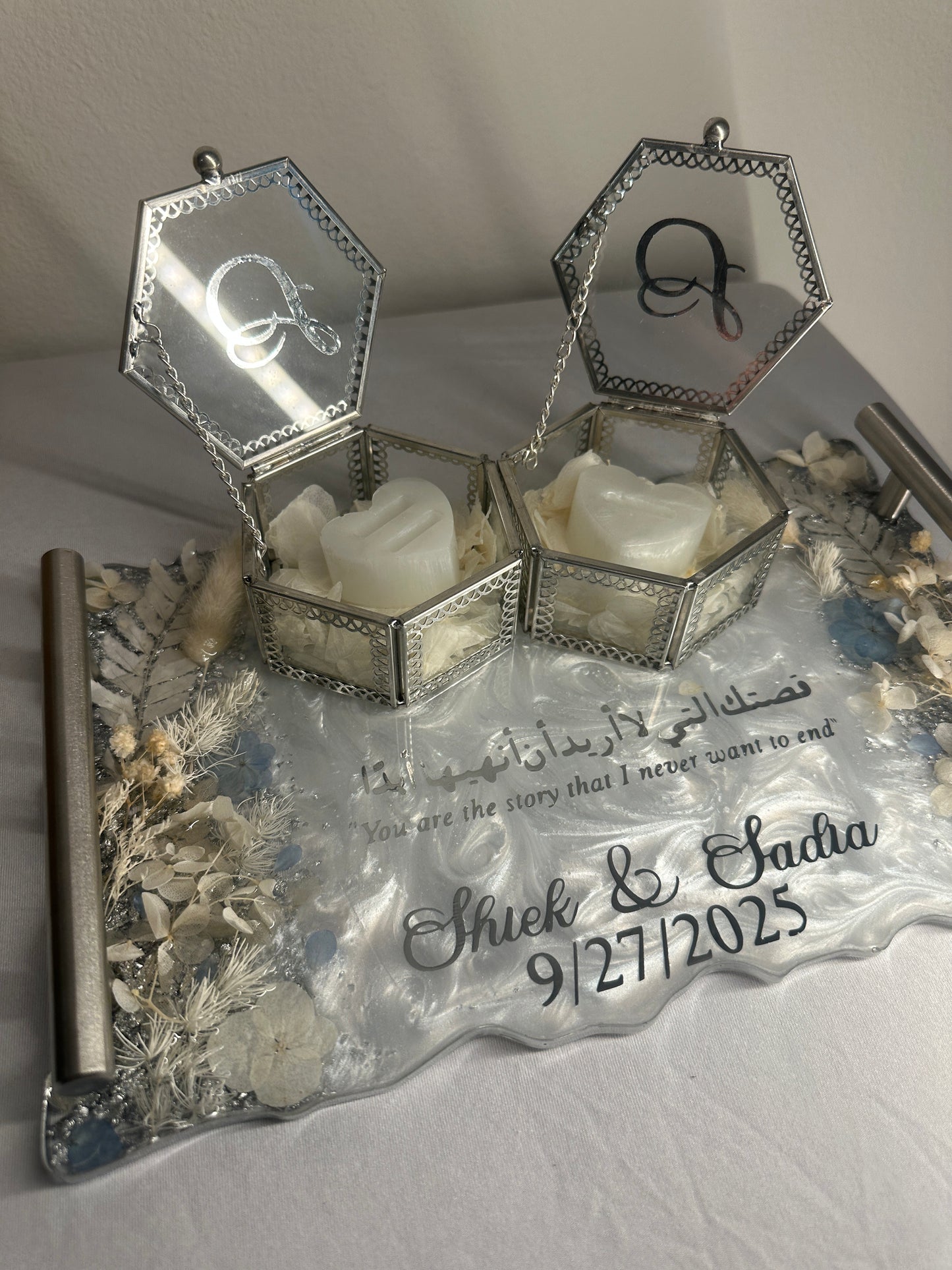 Silver Rectangle Resin Tray