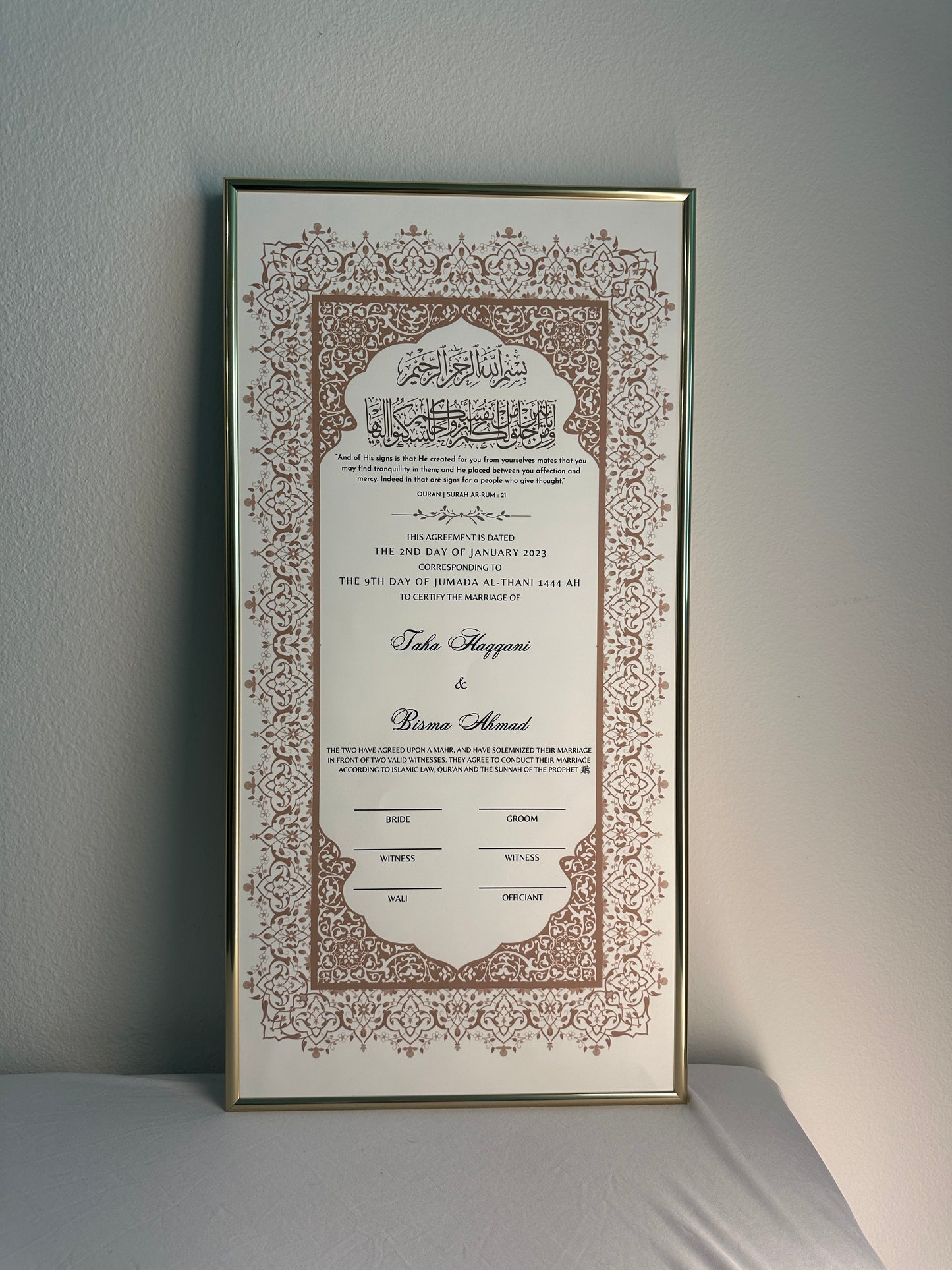 Luxury Nikkah Certificate - ZAREEN DELUXE