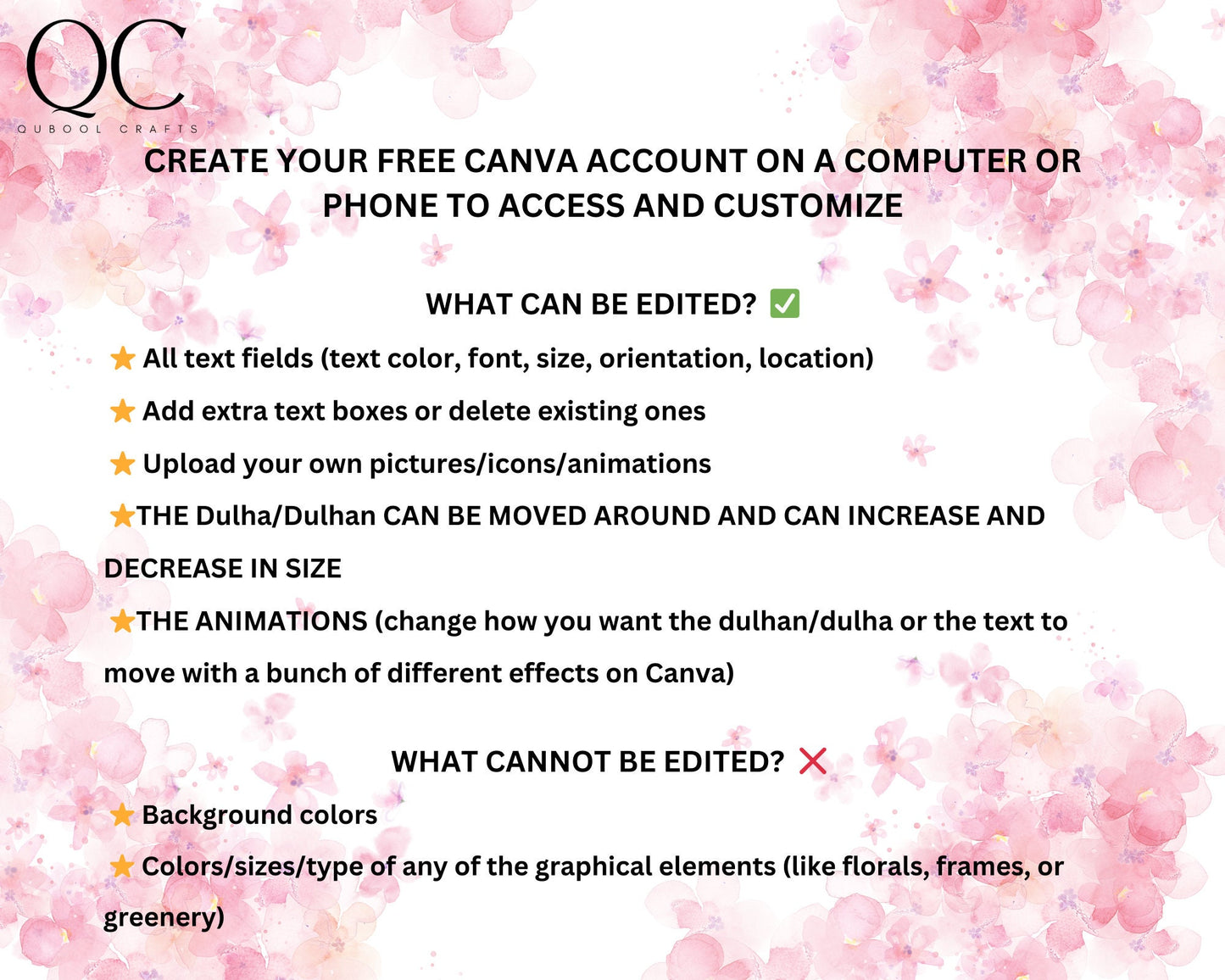 Animated Pastel Mehndi Dholki Haldi Mayoun Sangeet Digital Wedding Invitation Card Muslim Desi Invite Template Floral Pink Editable Bride