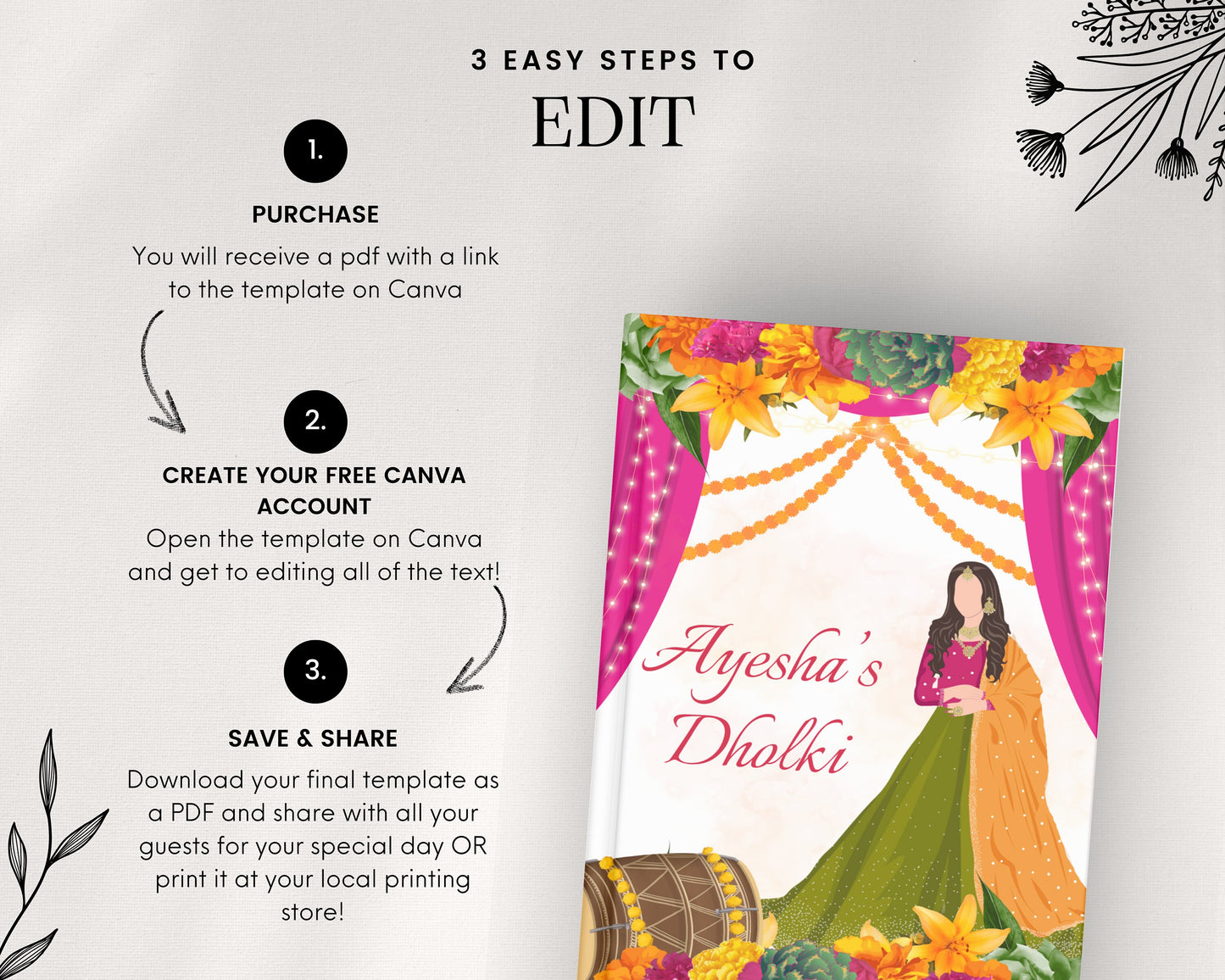 DIGITAL DOWNLOAD Modern Dholki Book, Mayoun Mehndi Song Book Desi Song Book, Dholki Songs Lyrics Book, Colorful Muslim Desi Template Dholak