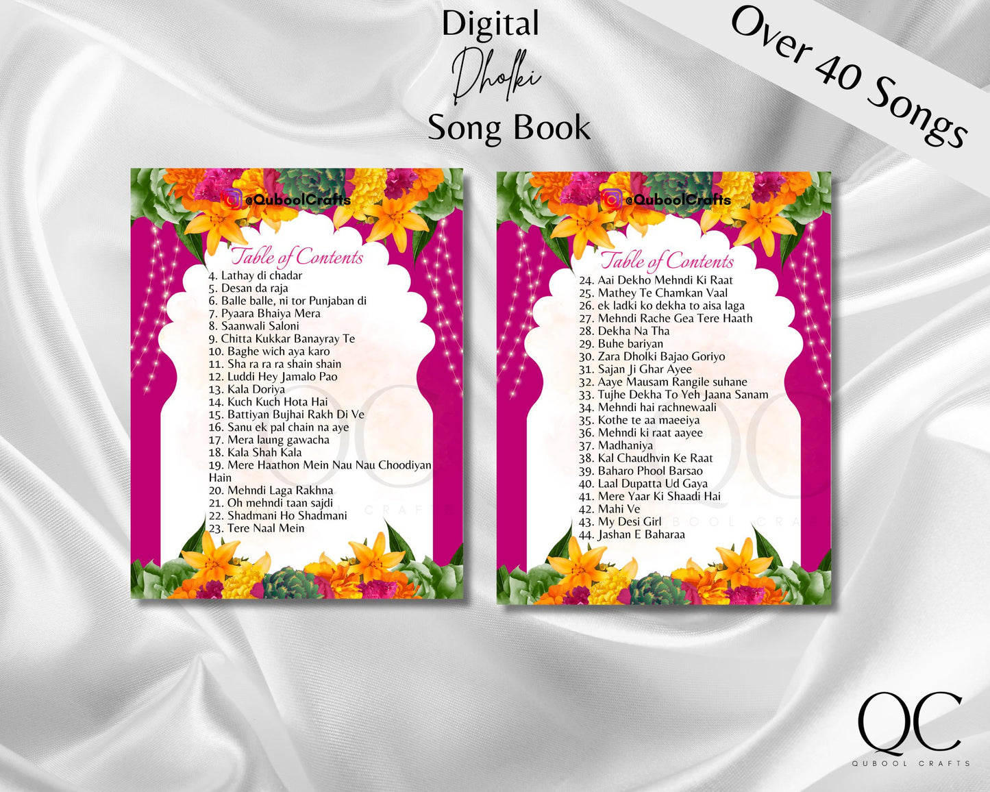 DIGITAL DOWNLOAD Modern Dholki Book, Mayoun Mehndi Song Book Desi Song Book, Dholki Songs Lyrics Book, Colorful Muslim Desi Template Dholak