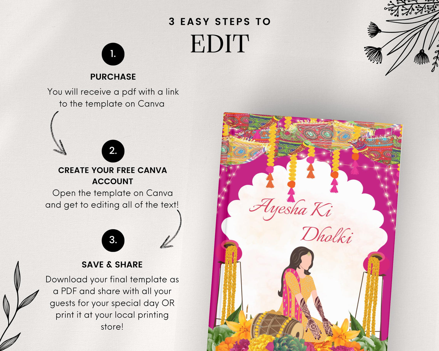 DIGITAL DOWNLOAD Modern Dholki Book, Mayoun Mehndi Song Book Desi Song Book, Dholki Songs Lyrics Book, Colorful Muslim Desi Template Dholak