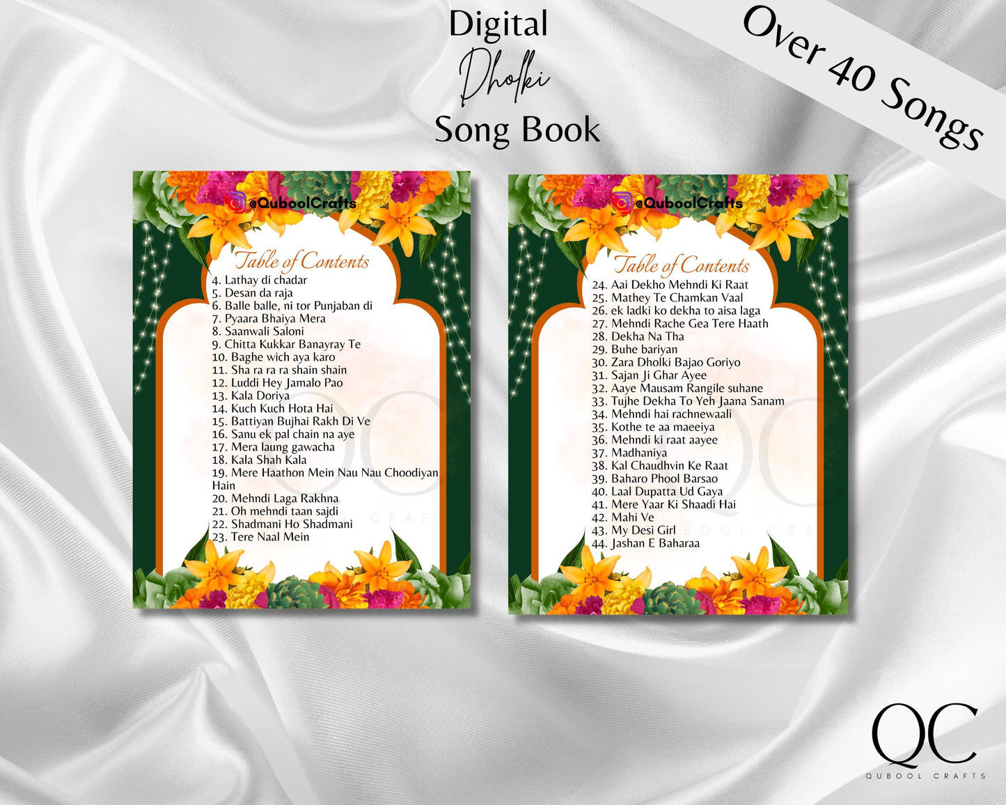 DIGITAL DOWNLOAD Modern Dholki Book, Mayoun Mehndi Song Book Desi Song Book, Dholki Songs Lyrics Book, Colorful Muslim Desi Template Dholak