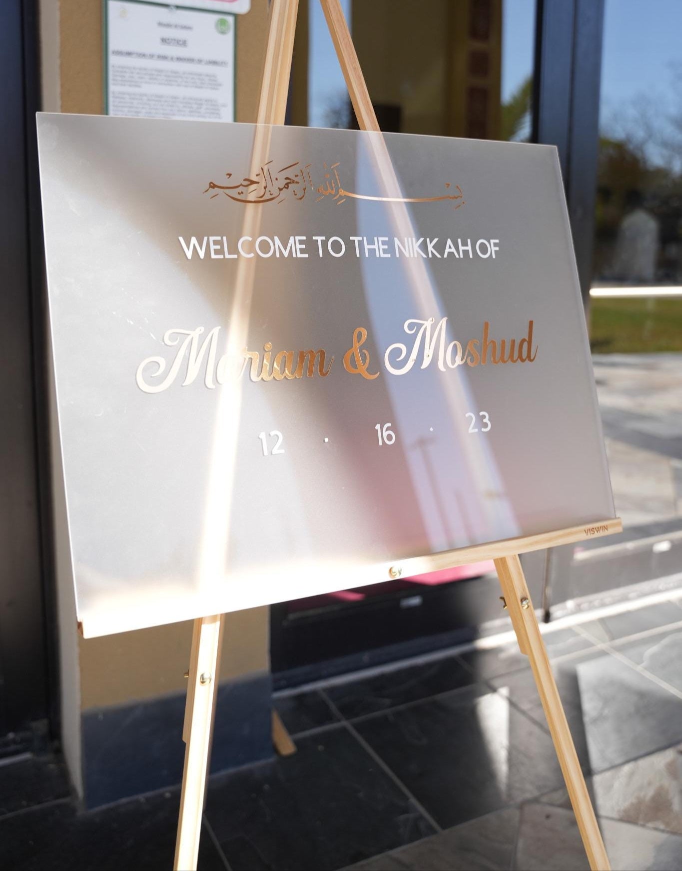 Acrylic Wedding Welcome Sign, Personalized Arabic Calligraphy, Nikkah Sign, Engagement Sign, Acrylic, Islamic Wedding Sign, Islamic Art