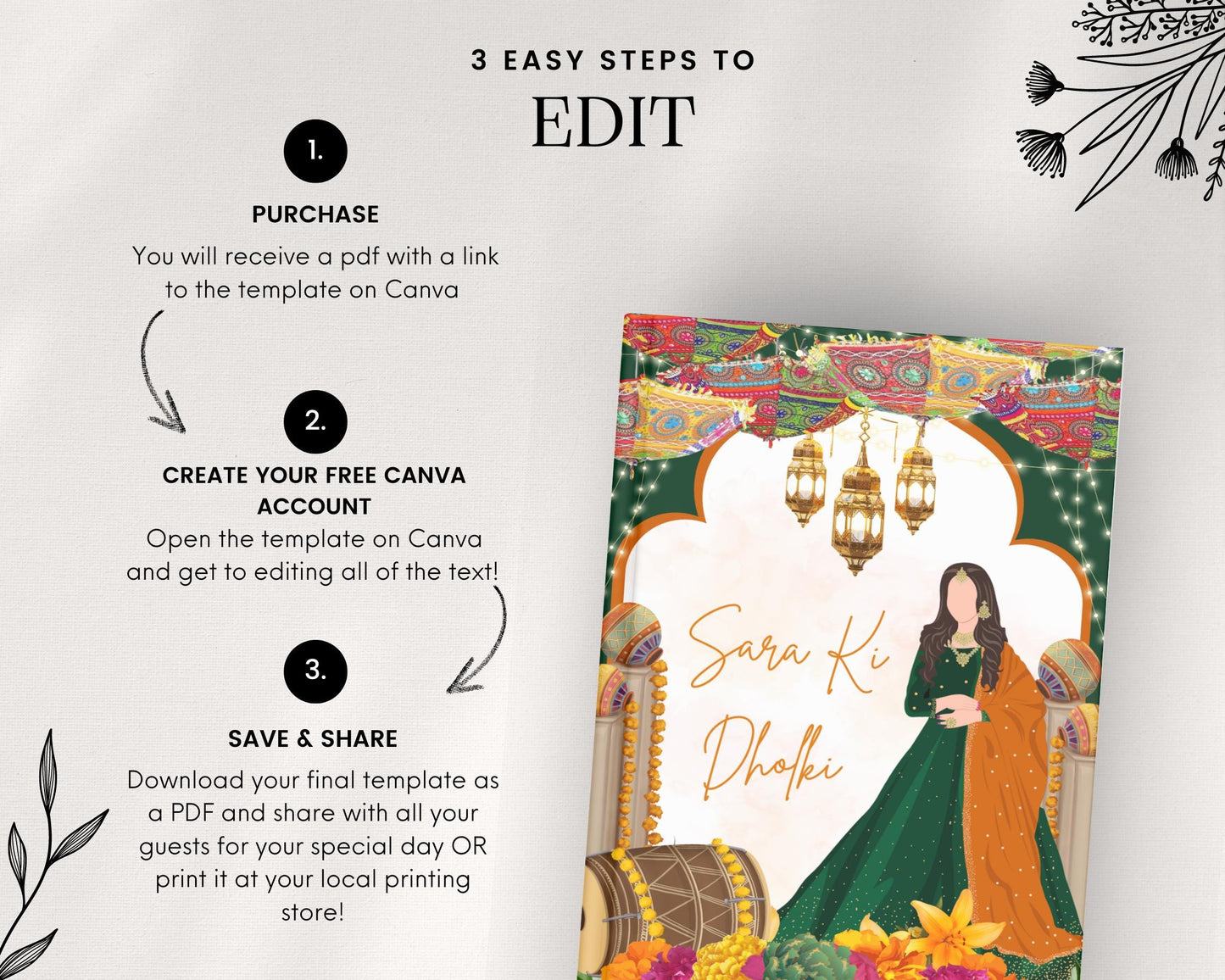 DIGITAL DOWNLOAD Modern Dholki Book, Mayoun Mehndi Song Book Desi Song Book, Dholki Songs Lyrics Book, Colorful Muslim Desi Template Dholak