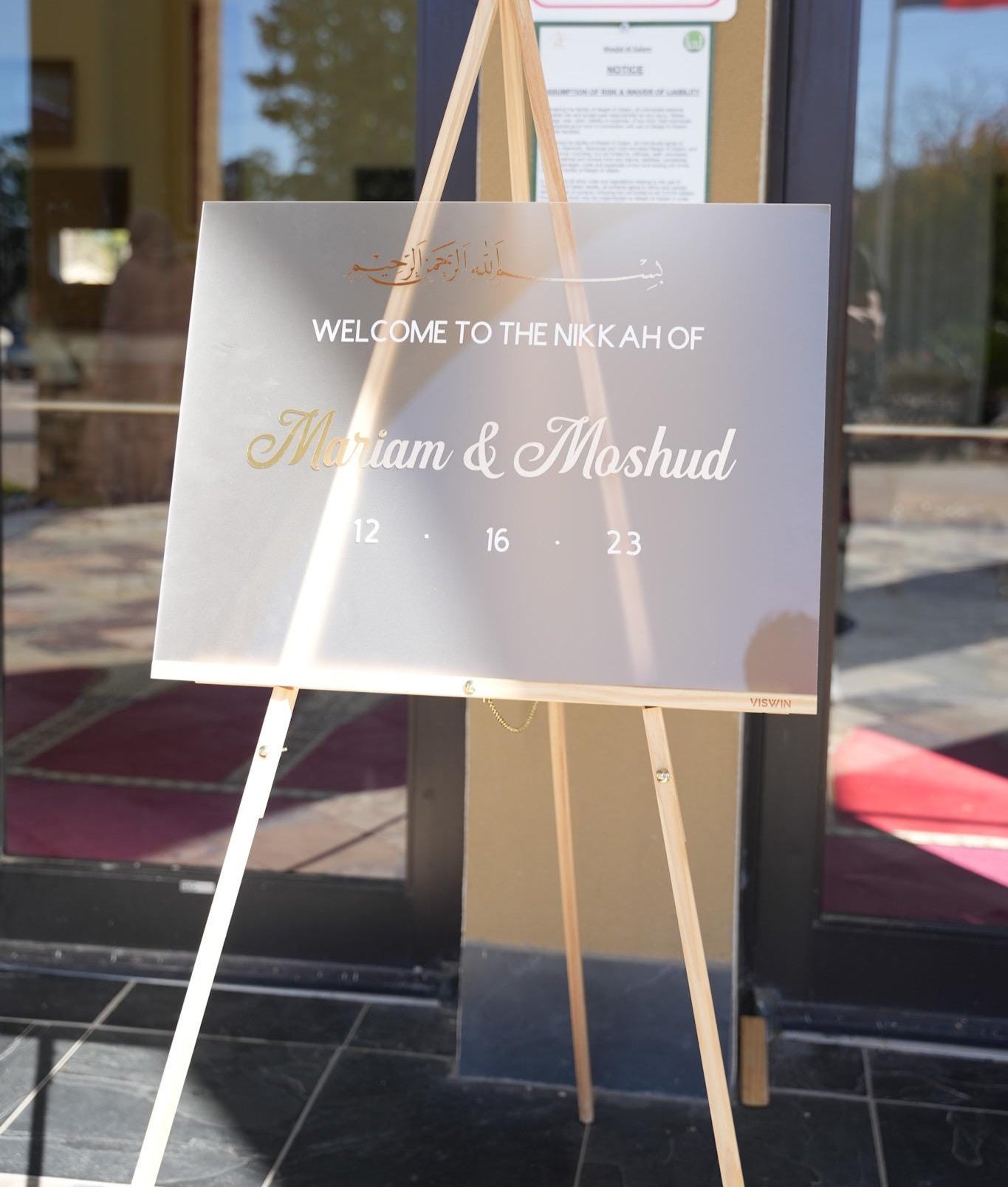Acrylic Wedding Welcome Sign, Personalized Arabic Calligraphy, Nikkah Sign, Engagement Sign, Acrylic, Islamic Wedding Sign, Islamic Art