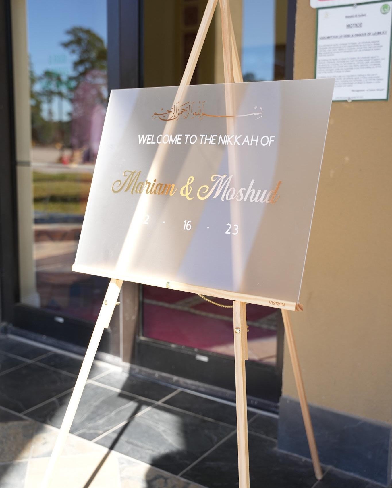 Acrylic Wedding Welcome Sign, Personalized Arabic Calligraphy, Nikkah Sign, Engagement Sign, Acrylic, Islamic Wedding Sign, Islamic Art
