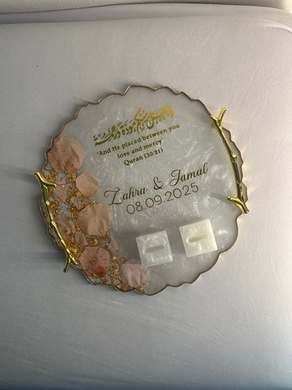 Pink Rose Resin Tray