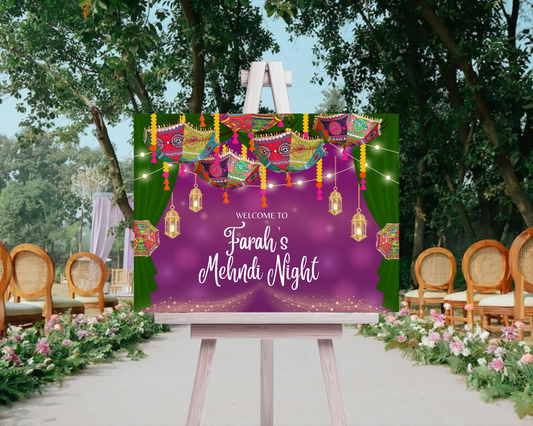 Digital Welcome Signage For Dholki Mehndi