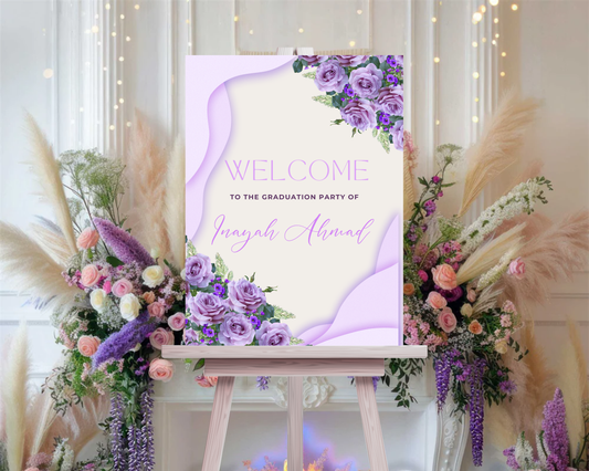Purple Floral Sign