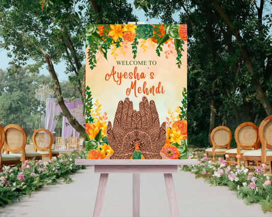 Digital Henna Welcome Sign