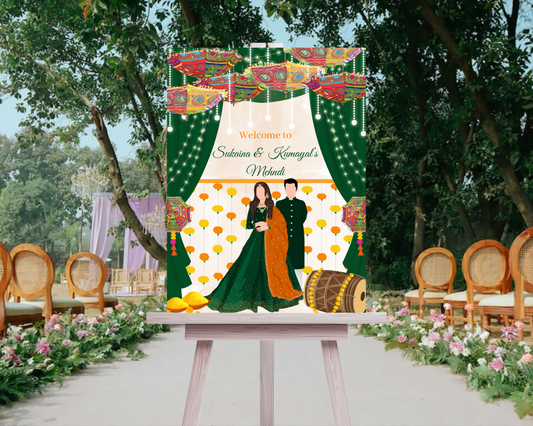 Digital Welcome Signage for Mehndi