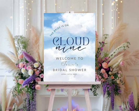 Cloud 9 Bridal Shower Sign