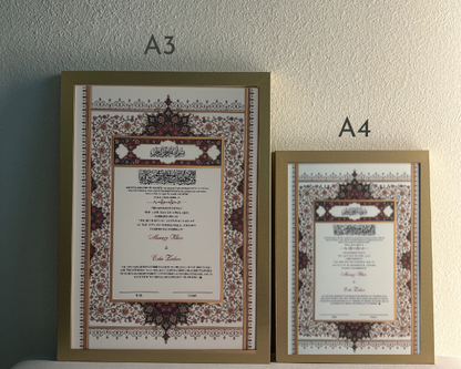 Luxury Nikkah Certificate - BAHAAR Red