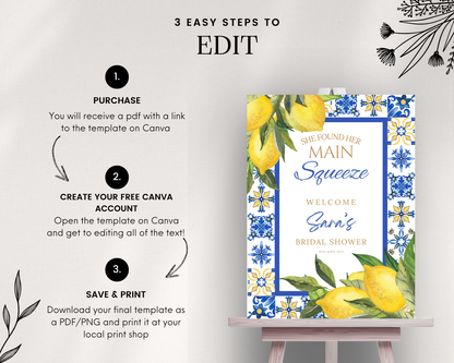 Main Squeeze Bridal Shower Sign