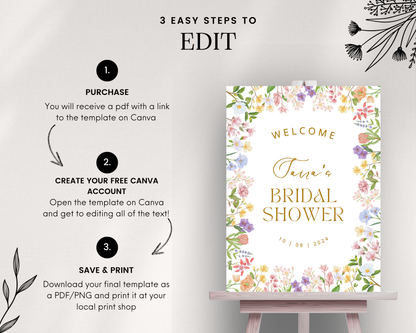 Floral Bridal Shower Sign