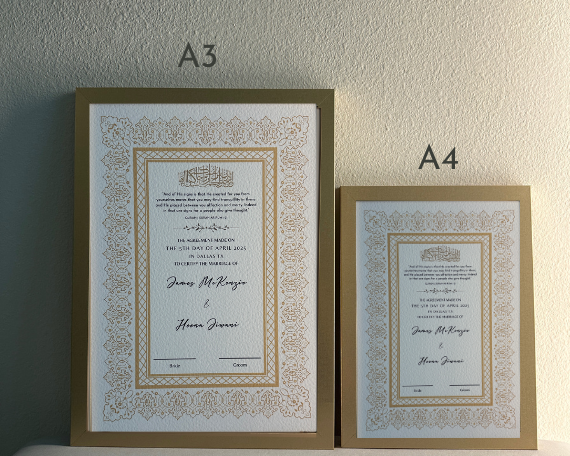 Luxury Nikkah Certificate - SHAB Gold