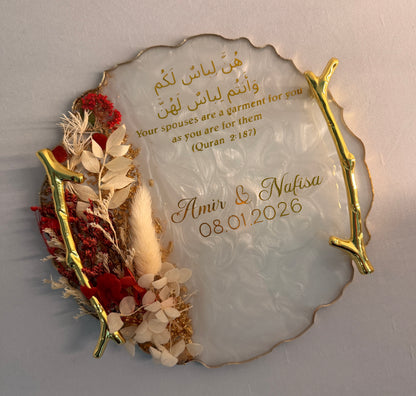 7in Gold Mandela Round Resin Tray