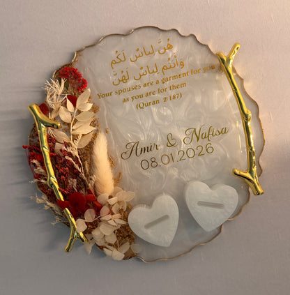 7in Gold Mandela Round Resin Tray