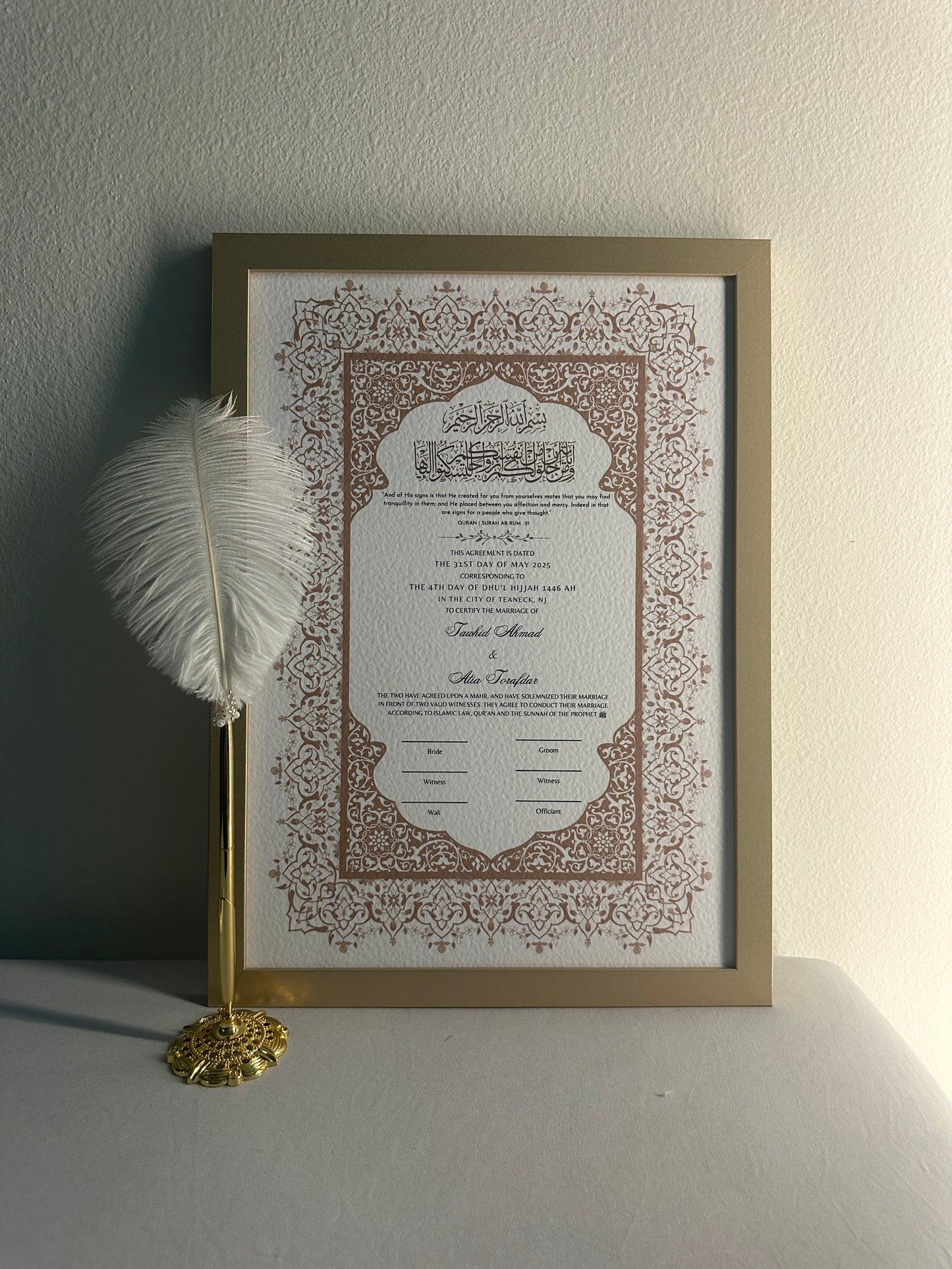 Luxury Nikkah Certificate - ZAREEN
