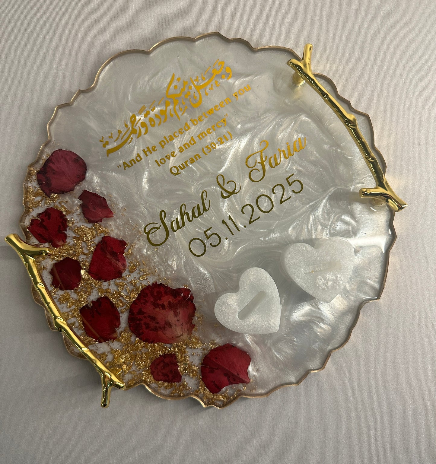 Red Rose Resin Tray
