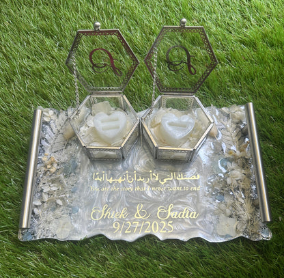 Silver Rectangle Resin Tray