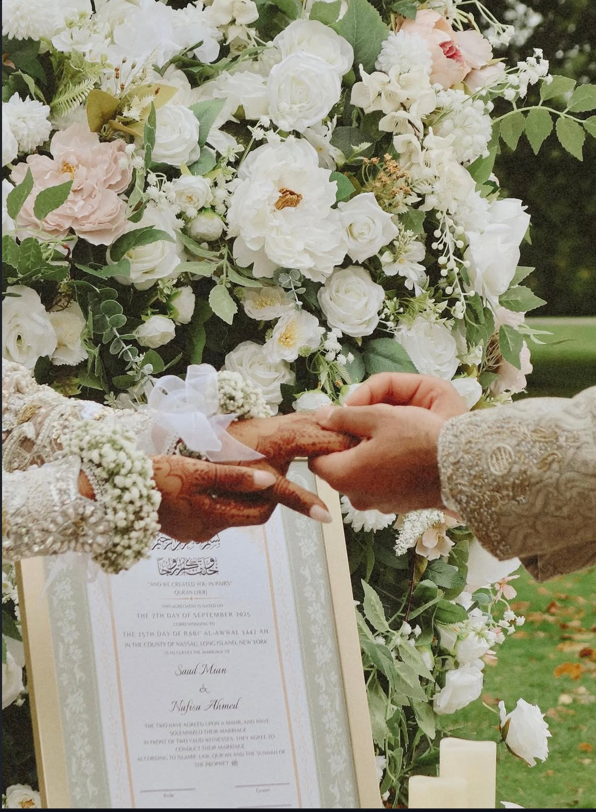 Luxury Nikkah Certificate - GULZAR (Sage Green) - Qubool Crafts