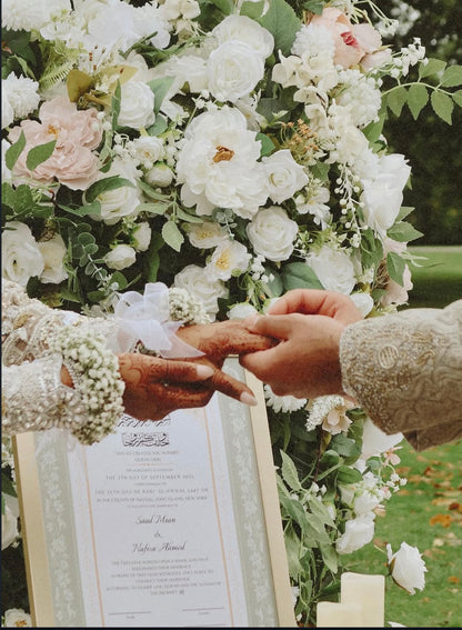 Luxury Nikkah Certificate - GULZAR (Sage Green) - Qubool Crafts