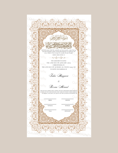 Luxury Nikkah Certificate - ZAREEN DELUXE