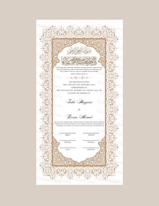 Luxury Nikkah Certificate - ZAREEN DELUXE
