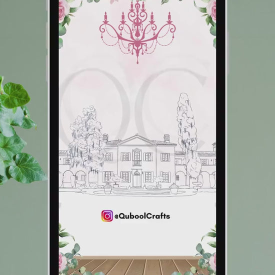 Animated Pink Digital Walima Shaadi Nikkah Ceremony Wedding Engagement Muslim Desi Invitation Invite Template Floral Blush Peach Reception