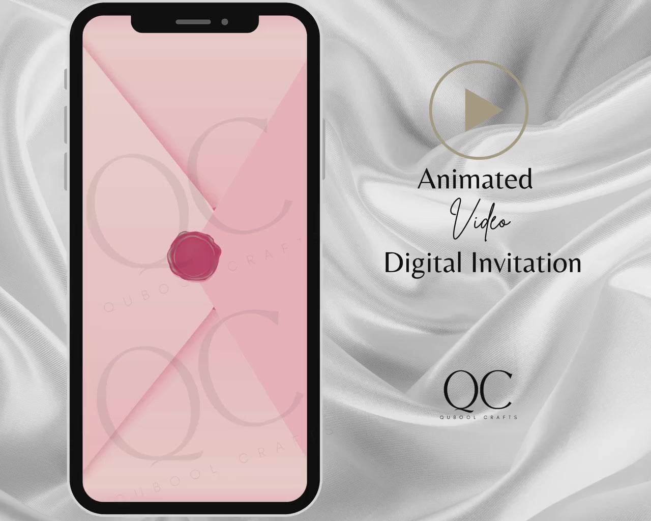 Animated Pink Digital Walima Shaadi Nikkah Ceremony Wedding Engagement Muslim Desi Invitation Invite Template Floral Blush Peach Reception